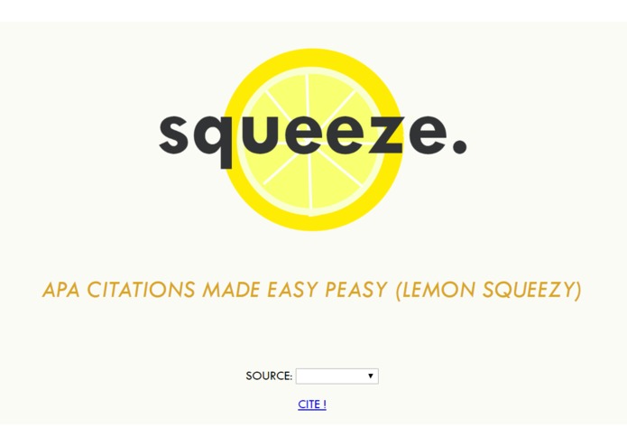 Squeeze: A Citation Generator  – screenshot 2