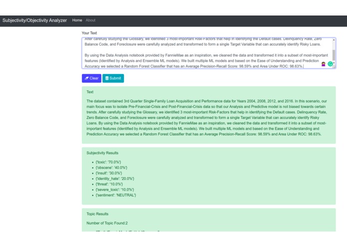 Subjectivity Analyzer – screenshot 1