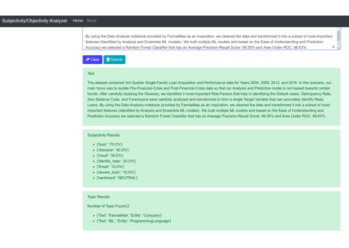 Subjectivity Analyzer – screenshot 2