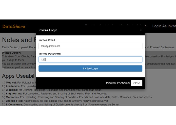 Datashare – screenshot 5