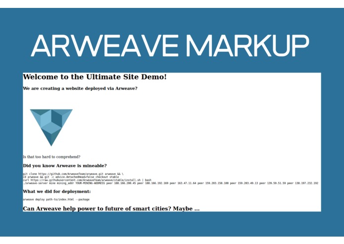 Basic HTML Markup w/ Arweave – screenshot 1
