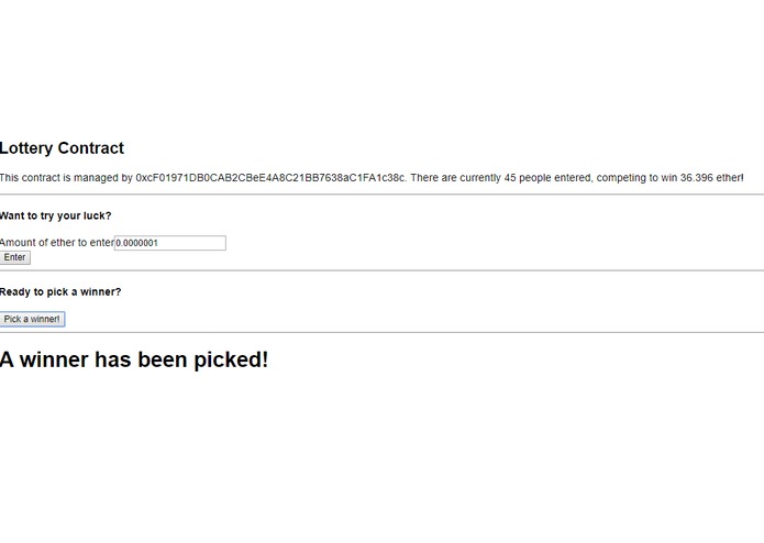lottery-react – screenshot 1