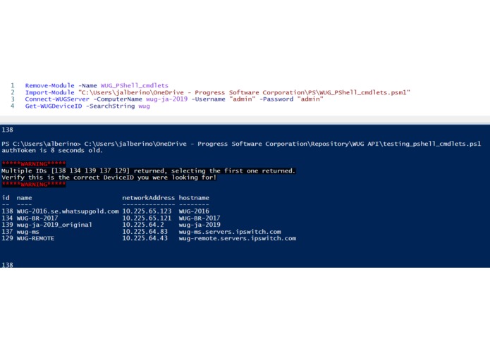 WhatsUp Gold PowerShell module – screenshot 1