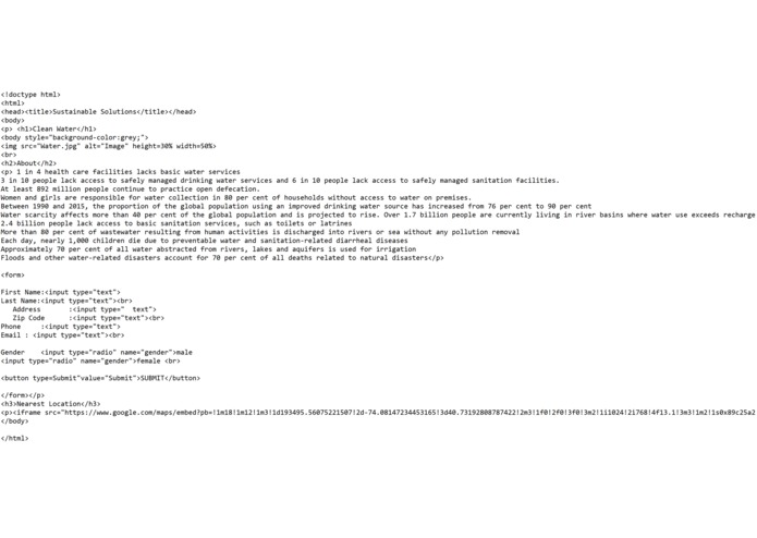 Sustainability website – screenshot 1