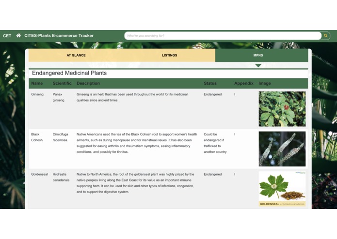 CET(CITES-plants E-commerce Tracker) – screenshot 2