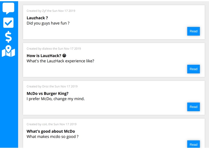 Thread-based chat – screenshot 1