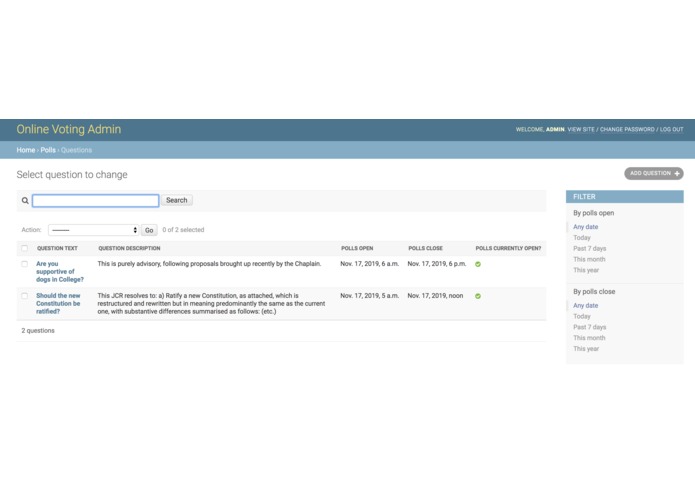 OxVote – screenshot 2