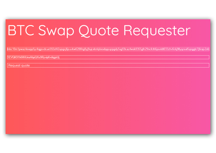 BTC Swap Quote Requester – screenshot 3