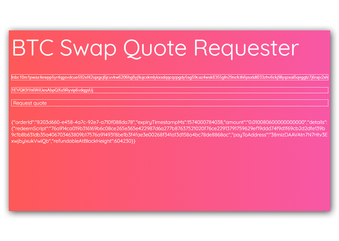 BTC Swap Quote Requester – screenshot 4
