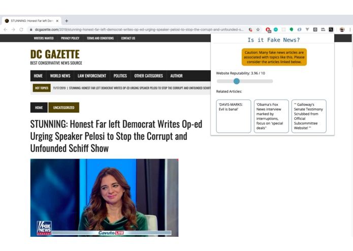 FakeNews Chrome Extension – screenshot 2