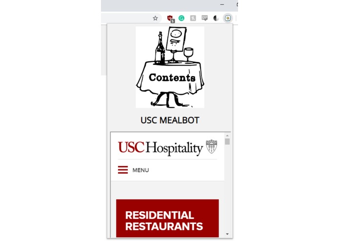 USC MEALBOT – screenshot 1