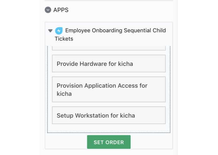 Employee Onboarding Sequential Child Tickets – screenshot 4