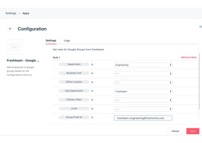 FreshTeam - Google group Sync – screenshot 1