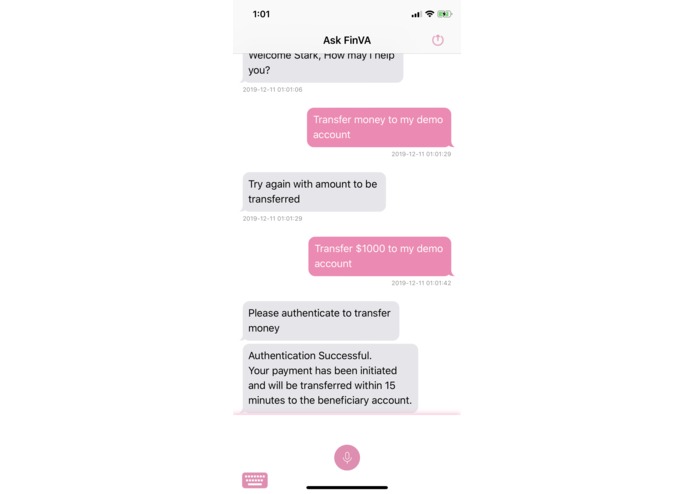 FINVA: FINastra Voice Assistance platform – screenshot 5