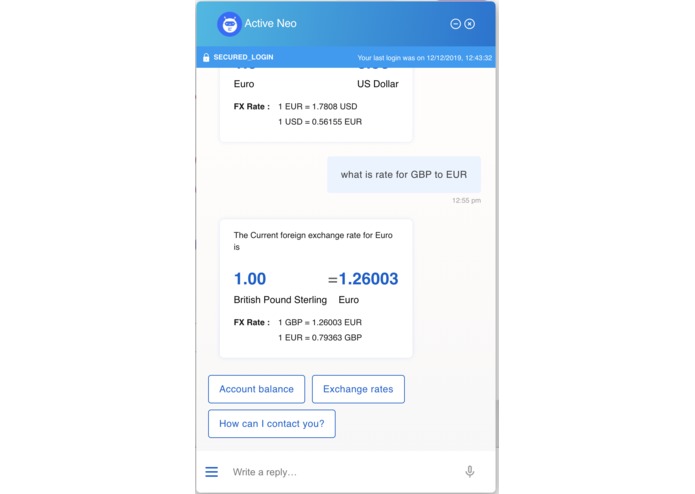 Conversational Business Banking – screenshot 1