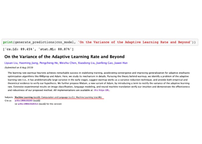 arXiv Search: Generating Tags from Paper Titles – screenshot 1
