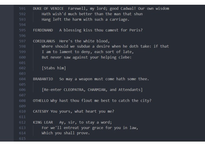 Shakespeare LSTM – screenshot 2