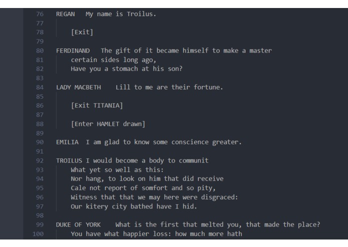 Shakespeare LSTM – screenshot 3