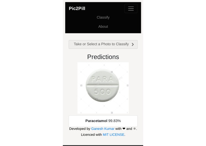 Pic2Pill ! - A Progressive Web based Pill classification App – screenshot 6