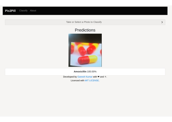 Pic2Pill ! - A Progressive Web based Pill classification App – screenshot 5