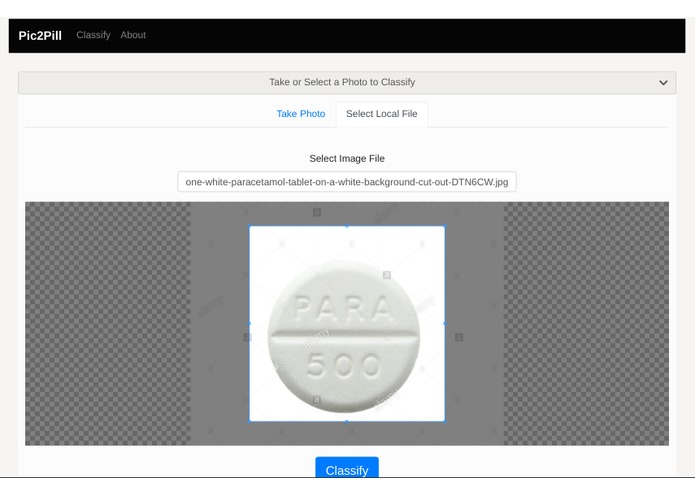 Pic2Pill ! - A Progressive Web based Pill classification App – screenshot 3