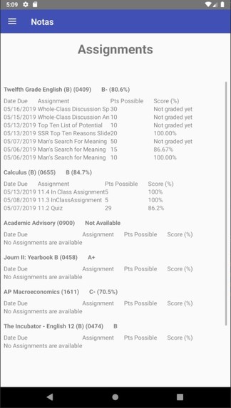 Notas – screenshot 1