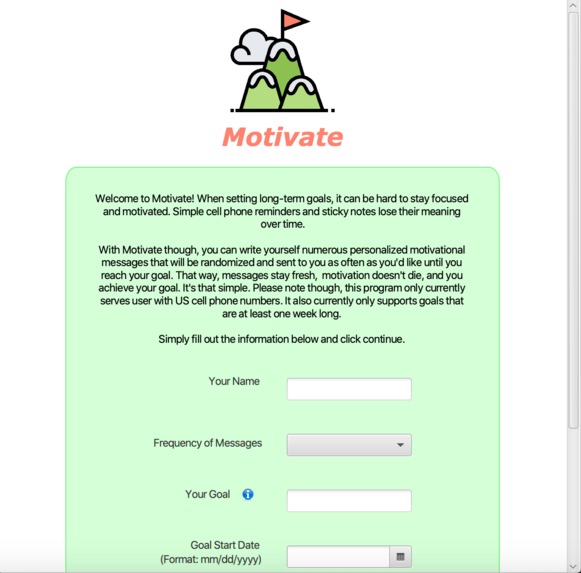 The Motivate App – screenshot 1