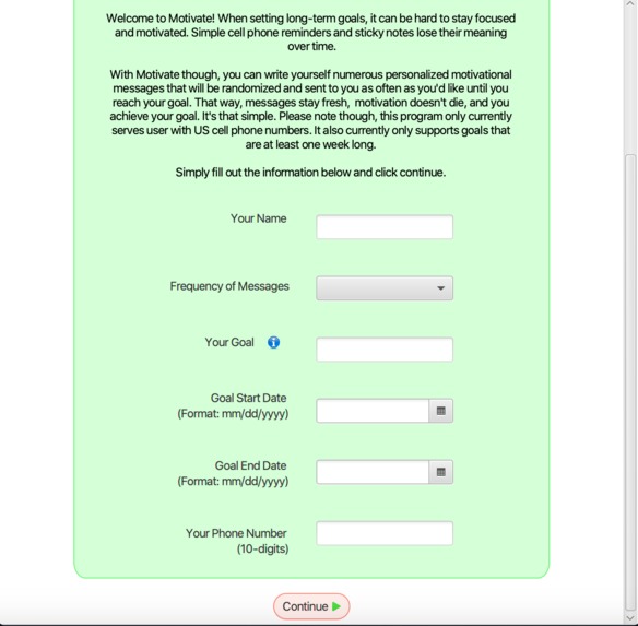 The Motivate App – screenshot 2