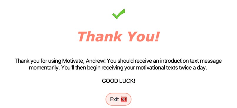 The Motivate App – screenshot 5