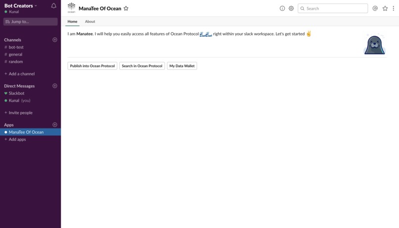 ManaTee - a Slack Marketplace for Ocean Protocol – screenshot 2