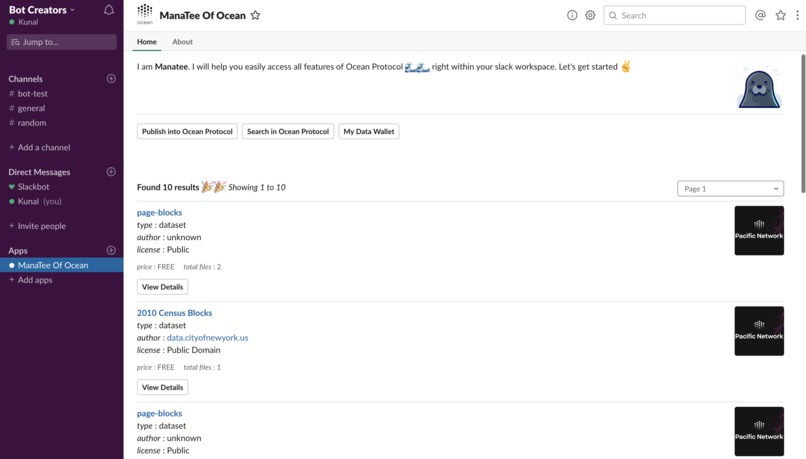 ManaTee - a Slack Marketplace for Ocean Protocol – screenshot 5