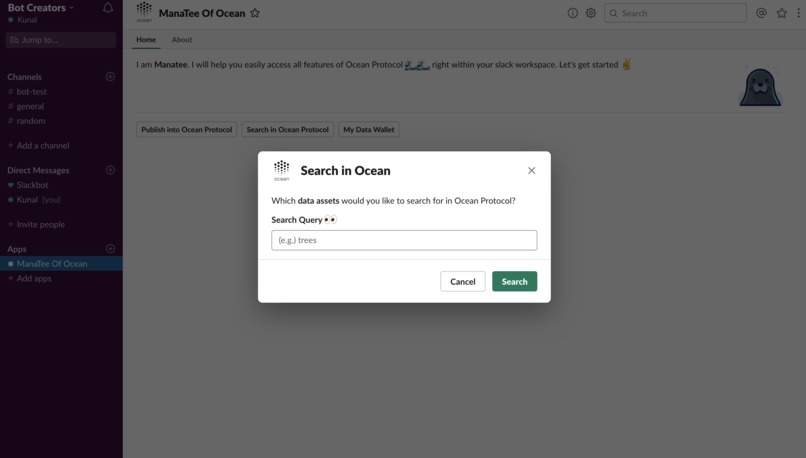 ManaTee - a Slack Marketplace for Ocean Protocol – screenshot 3