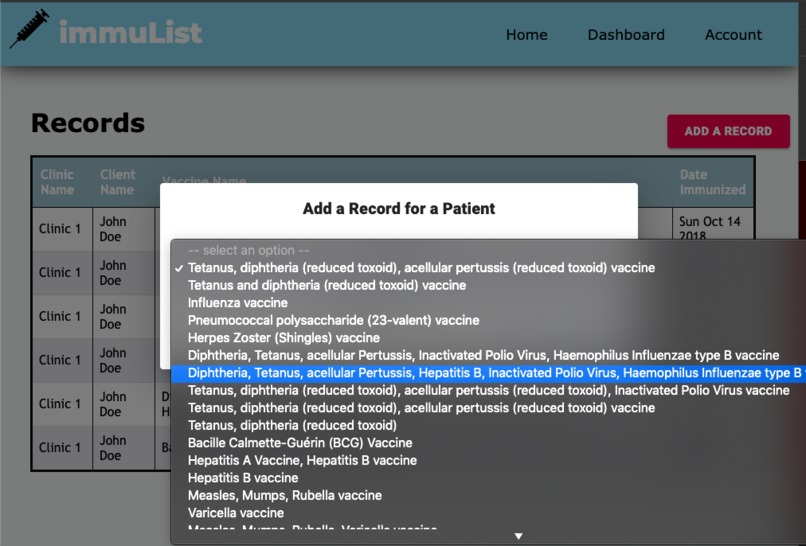 immuList – screenshot 3
