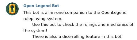 OpenLegendBot – screenshot 1