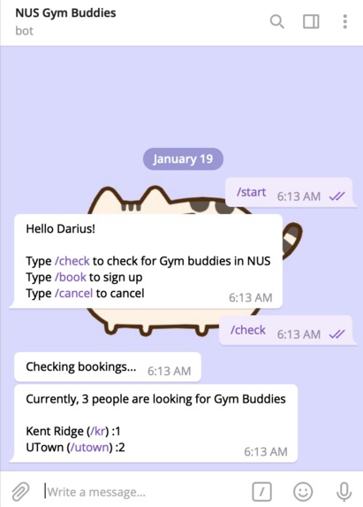 NUS Gym Buddies – screenshot 1