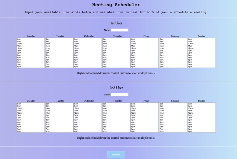Meeting Scheduler – screenshot 1