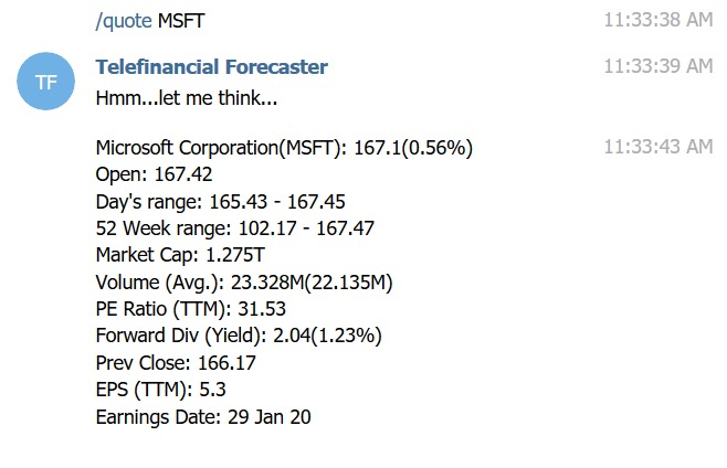 Telefinancial Forecaster – screenshot 1