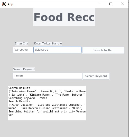 foodRecc – screenshot 1