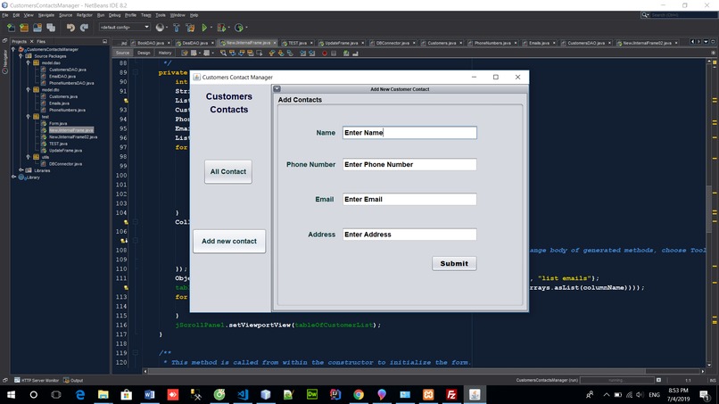 Customer Contact Management Application – screenshot 4