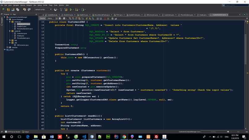 Customer Contact Management Application – screenshot 5