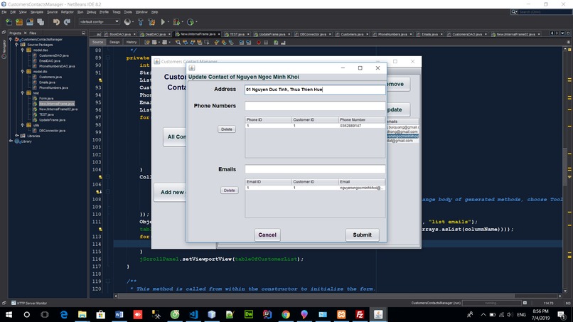Customer Contact Management Application – screenshot 7