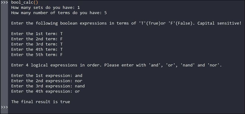 Boolean calculator – screenshot 1