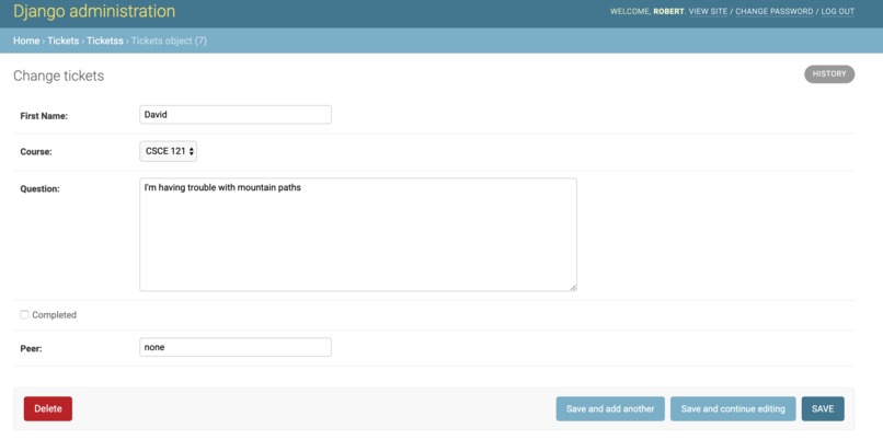 Peer Teacher Central Support Ticket System – screenshot 2