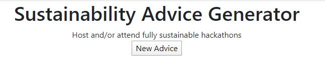 Sustainability Advice Generator – screenshot 1