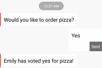 How to Democratically Order Pizza thru Texting via Polling