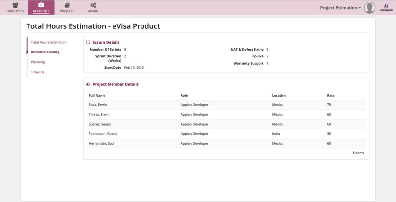 Project Estimator  – screenshot 3