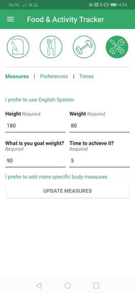 Food and Activity Tracker – screenshot 7