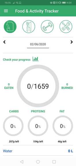 Food and Activity Tracker – screenshot 1