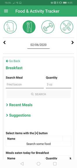 Food and Activity Tracker – screenshot 5
