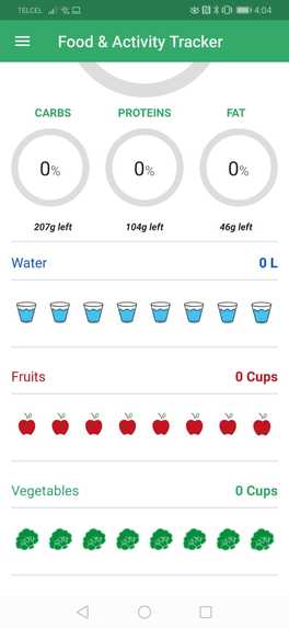 Food and Activity Tracker – screenshot 2